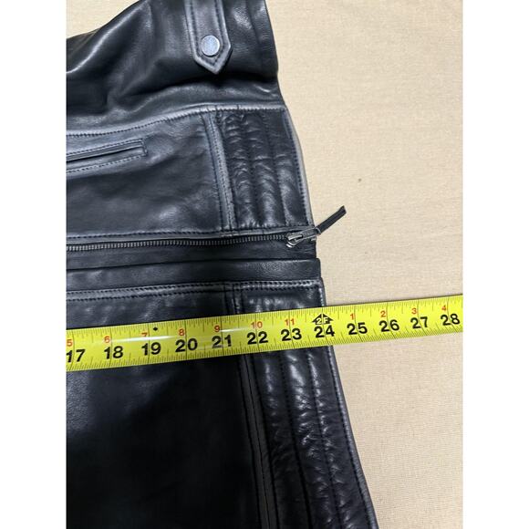 Barneys Originals Leather Jacket Womens 20 Black Biker Moto Asymmetrical Zip - Picture 16 of 16